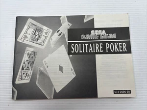 Solitaire Poker Sega Game Gear Instruction Manual/Booklet - Picture 1 of 2