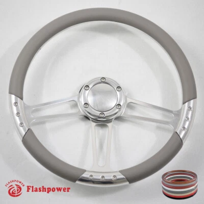 Volante Billet 14" Gris Claro Medio Envoltura GMC Camionetas Blazer El Camino Jimmy Foto 1 de 4