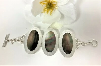 Pulsera Kenneth Cole New York Tono Plata Abulón Shell Foto 1 de 4