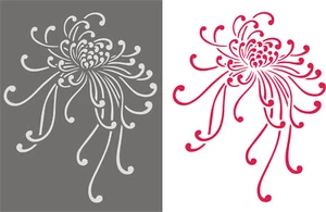 SCHABLONE, WANDSCHABLONE, DEKOR, MALERSCHABLONE, WANDFRIES, Chrisanthemenblüte - Bild 1 von 1