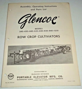 Glencoe 240 430 440 630 640 830 840 1230 Cultivator Operators Owner Parts Manual - Picture 1 of 3