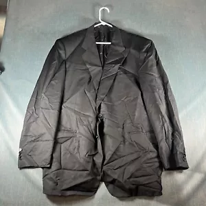 Canali Men Blazer Jacket Size Large Black Wool Lined Notch Lapel Single Breasted - Picture 1 of 12