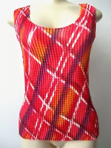 IMPRESSIONS MULTI-COLOR CRINKLE STRETCHY SLEEVELESS TOP SIZE M - NEW - Picture 1 of 4