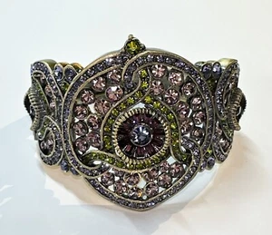 Heidi Daus klappbares Multikoloe Armreif Manschette Armband Swarovski Kristall signiert - Bild 1 von 5