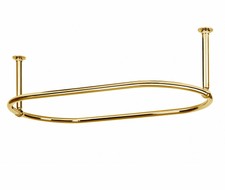 Oval Bathroom Ceiling Mounted Brass Shower Curtain Rail 1150 x 640 MM