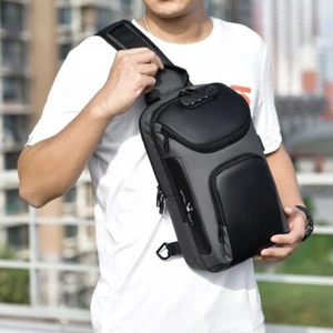 Men Waterproof Shoulder Bag Messenger Chest Sling Crossbody Travel Bag - Picture 1 of 12