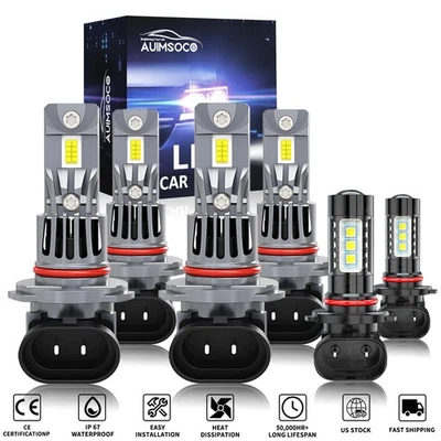 Kits combinados de faros LED + faros antiniebla para GMC Sierra 1500 3500 2003-2006 Foto 1 de 4