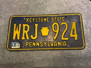 Pennsylvania License Plate 1991 Keystone State WRJ-924 - Picture 1 of 2