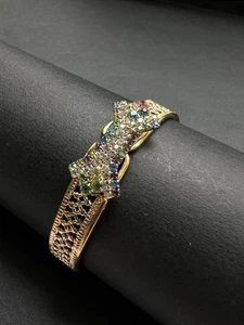 Raw Multi Gold Plated Cuff Bracelet Boho Statement Handmade Gift - Picture 1 of 11