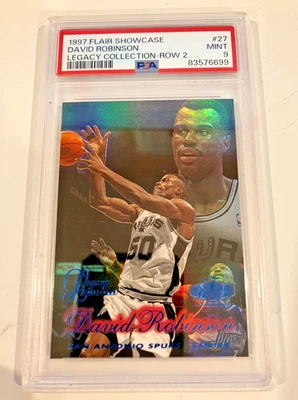 1997 Flair Showcase Legacy Collection Row 2 Дэвид Робинсон /100 PSA 9 Не выше - Изображение 1 из 2