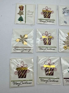 Lot 11 Mini Christmas Holiday Gift Cards 2" x 2 1/2" envelope package tree - Picture 1 of 4