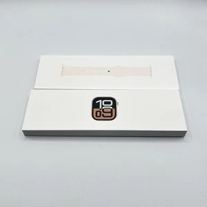 Apple Watch Series 10 42 mm or rose avec bracelet sport fard à joues clair - S/M - Excellent - Photo 1 sur 8