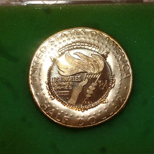 1969 KENNEDY 1/2 DOLLAR COUNTERSTAMPED 1984 LOS ANGELE OLYMPIC SUMMER GAME TORCH - Bild 1 von 5