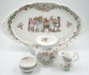 HERMOSO JUEGO DE TETERA MINIATURA ROYAL DOULTON BRAMBLY SETO CON BANDEJA 1ª CALIDAD - Imagen 1 de 4