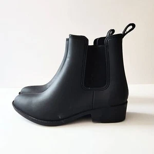 Jeffrey Campbell Havana Last Forecast Black Rubber Chelsea Ankle Boots EU41 US10 - Picture 1 of 6