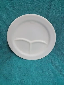 3 White ANCHOR HOCKING DIVIDED PLATES MILK GLASS # 949 -9 1/2 Inch Exc Cond - Picture 1 of 5