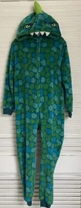 Saint Eve Kids Dragon Hooded Fleece Full Zip Pajamas, XS (5/6) Dinosaur - Picture 1 of 4