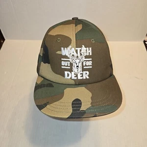 Cuidado con los ciervos divertido sombrero camuflado ajustable verde camuflaje - Imagen 1 de 6