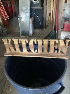 farmhouse wood sign KITCHEN wooden rustic farm country 3.5x12 shelf sitter decor - Picture 1 of 3