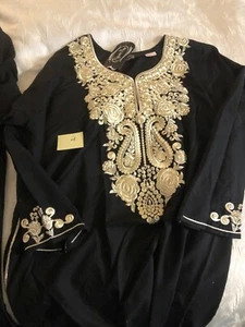 HANDMADE DESIGNER KAFTAN/GOWN EMBROIDERED COTTON BLEND- INDIA. PRICE EACH - Picture 1 of 20