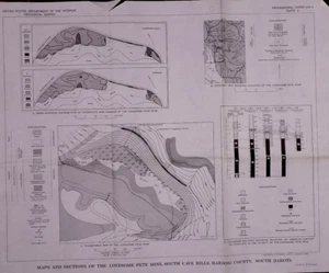 1964 Geological Map LONESOME PETE MINE, So. CAVE HILLS, HARDING Co., SD (17x21) - Picture 1 of 1