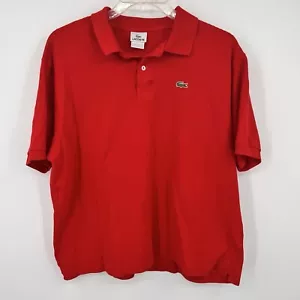 Vintage LaCoste rotes Poloshirt Baumwolle Größe 8 XL Herren klassische Passform hergestellt in Frankreich Golf - Bild 1 von 7