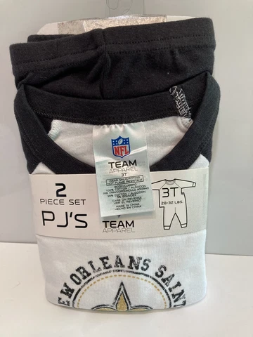 NEW NFL New Orleans Saints 2 Piece Pajama Set for Toodlers Size 3T Cover