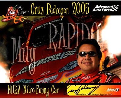 2005 NHRA Cruz Cruzer Pedregon 手工签名 10X8 Cardstock Nitro Funny Car DR38 — 第 1/2 张图片