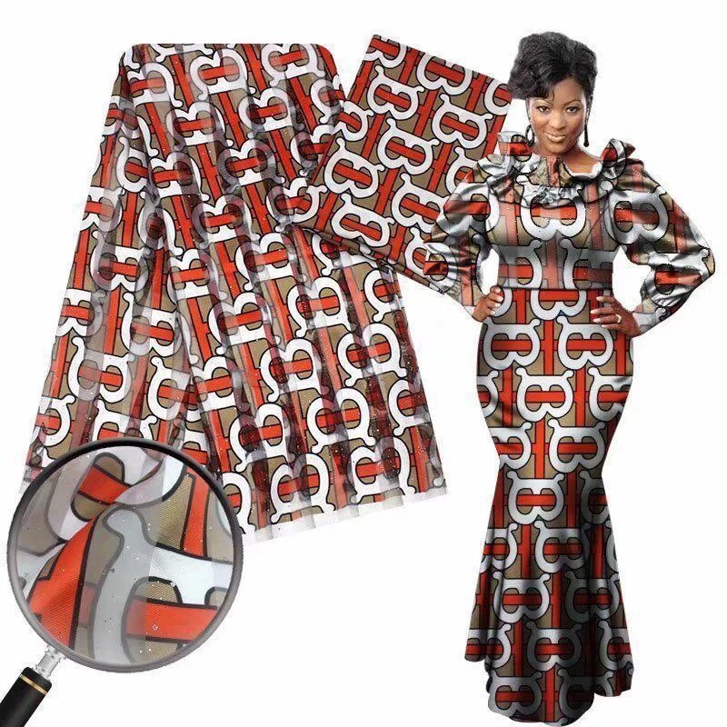 tela seda suave tela ankara material estampado 3+3 yardas Foto 1 de 1