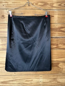 Jacqueline Smith classic vintage black satin skirt size 10 - Picture 1 of 6