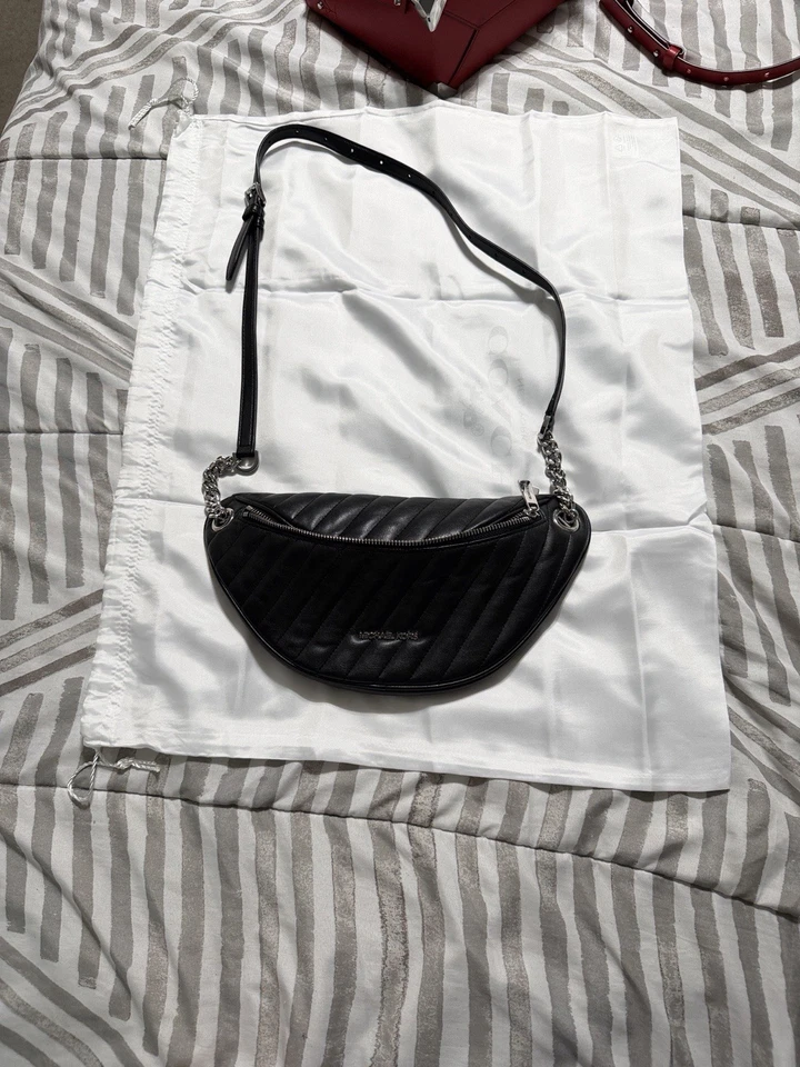Michael Kors Quilted Leather Belt Bag Black - Image 1 of 1