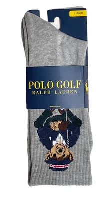 Calcetines de golf Polo Ralph Lauren, grises con oso polo de golf para hombre talla 6-12,5 Foto 1 de 3