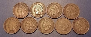 1900-1908 Date Run of VF Indian Head Cents - Picture 1 of 2