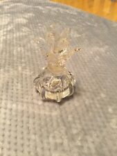 Vintage IRICE Glass Perfume Bottle with Flower Stopper. 5 1/2”. Preowned