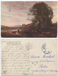 31842 - Corot: Das Moor am viereckigen Turm - Ansichtskarte, gelaufen - Bild 1 von 1