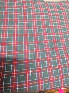Plaid Fabric - Approx. 104 x 46 Inches, Soft Cotton-Polyester Blend - Picture 1 of 4