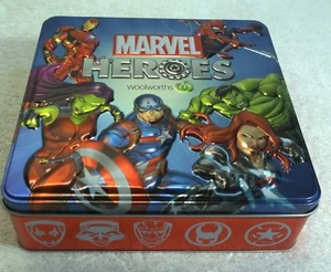 Australia Issue Marvel Super Heroes Woolworths Collectors Tin & 66 Disc Lot  - Picture 1 of 3