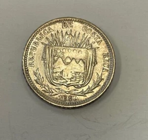 Costa Rica - 1887 Silver 10 Centavos - Popular & Nice - Picture 1 of 5
