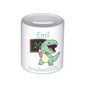 Personalisierte Spardose Dino – Schulkind 2025 mit Name – Geschenk zur Einschulu - Bild 1 von 1