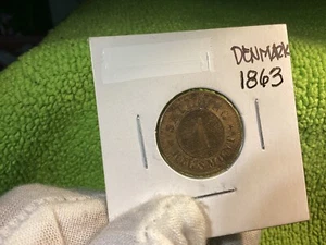 1863 DENMARK 1 SKILLING FREE SHIPPING  - Picture 1 of 4
