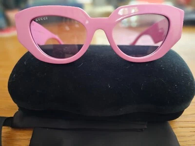 Nuevo Con Estuche-Gafas Gucci Rosa y Dorado con Estilo Firma Foto 1 de 4