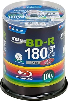 Verbatim Blank Blu-ray Discs 25GB 6x BD-R bluray VBR130RP100SV4 100 Verbatim - Image 1 of 4