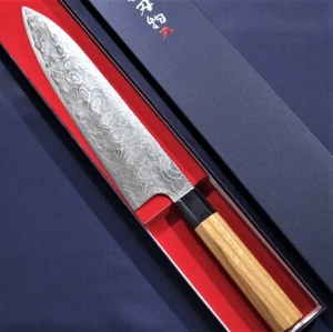 Japanese Chef's Kitchen Knife KATAYAMA Damascus VG10 240mm Zelkova handle Japan - Picture 1 of 6