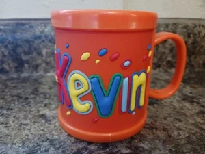 Name: KEVIN, NEW Personalized Kids Childs Mug Cup Plastic 10oz. 3D John Hinde - Picture 1 of 3