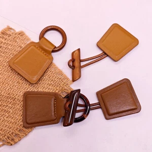 PU Leather Horn Imitation Horn Toggle Buttons For Coat Jacket Decor Sewing Craft - Picture 1 of 11