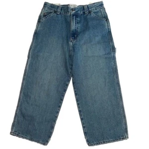Arizona Jeans Co Carpenter Jeans Denim Boys Size 7 & 7X Husky adjustable waist - Picture 1 of 13