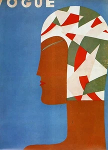 Vogue Magazine Cover Original Vintage Art Deco Print Book Plate - Picture 1 of 1