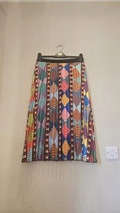 Vintage Pleated Floral Colourfull Long Skirt Ladies Size 10-14 - Picture 1 of 4