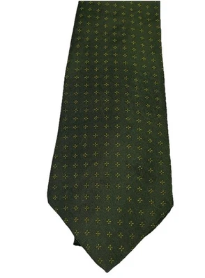 Corbata J Crew verde oscuro y dorado 58”x3,5” diseño floral 100 % seda hecha a mano EE. UU. Foto 1 de 4