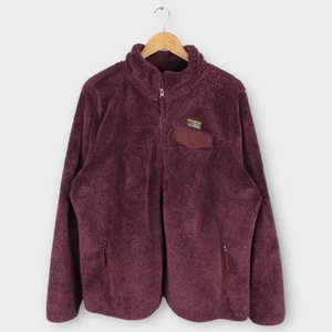 L.L. Chaqueta polar Bean Mountain Pile para mujer 2X Borgoña Sherpa cremallera completa - Imagen 1 de 4